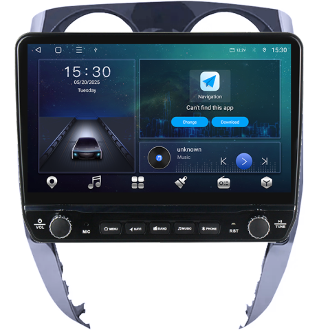 Navigatie dedicata Nissan Note 2012-2019 Tesla cu butoane rotative model 2024, 4GB RAM 64GB ROM, Procesor Quadcore, Android 14, Display QLED 10", DSP, Carplay&Android Auto [6]