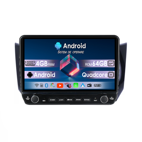 Sylphy 2012-2018 - Navigatie dedicata Nissan Sylphy 2012-2018 Tesla Cu Butoane Rotative Model 2024, 4GB RAM 64GB ROM, Procesor Quadcore, Android 14, Display QLED 10", DSP, Carplay&AndroidAuto