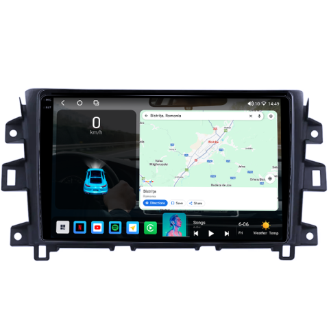 Navigatie dedicata ​Nissan Navara NP300 2011-2016, 4GB RAM 32GB ROM, Octacore, Android 14, Display QLED 1K 9", DSP, Carplay&Android Auto, SIM 4G, Bluetooth, Ventilator Activ [1]