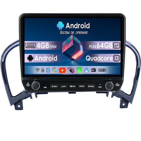 Navigatii Dedicate - Navigatie dedicata Nissan Juke 2010-2014 Tesla cu butoane rotative model 2024, 4GB RAM 64GB ROM, Procesor Quadcore, Android 14, Display QLED 10", DSP, Carplay&Android Auto