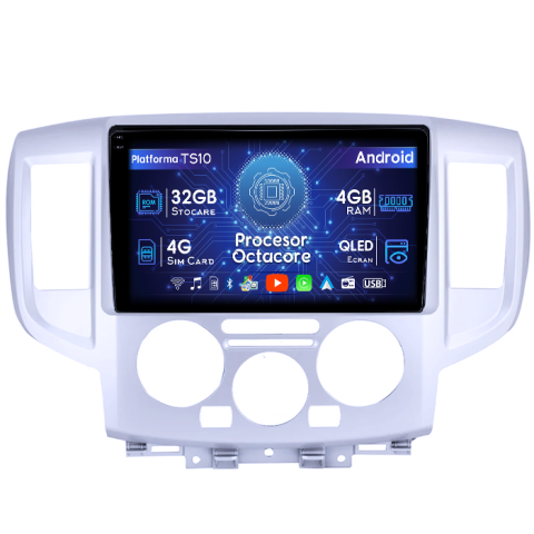 NV200 2011-2018 - Navigatie dedicata Nissan NV200 2011-2018,4GB RAM 32GB ROM, Octacore, Android 14, Display QLED 1K 9", DSP, Carplay&Android Auto, SIM 4G, Bluetooth, Ventilator Activ