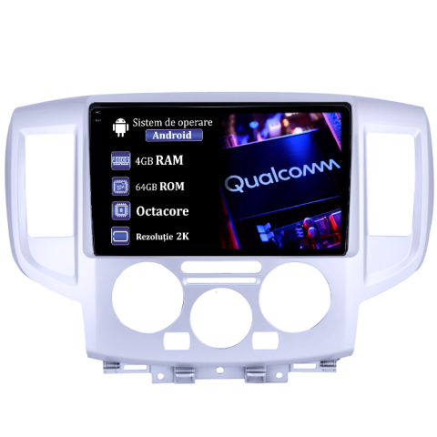 Navigatii Dedicate - Navigatie dedicata Nissan NV200 2011-2018, 4GB RAM 64GB ROM, Procesor Qualcomm Octacore, Android 14, Rezolutie 2K, Display QLED 9", DSP, Carplay&Android Auto, SIM 4G