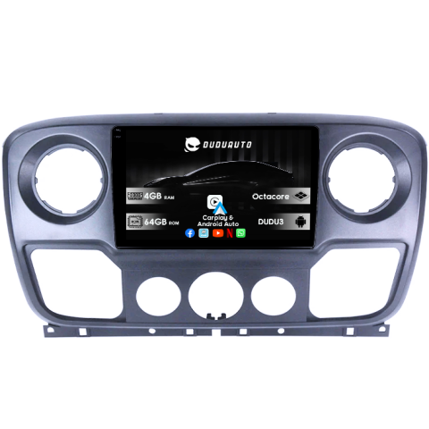 Navigatii Dedicate - Navigatie dedicata Opel Movano, Renault Master 2010-2021, Nissan NV400, DUDU3, 4GB RAM 64GB ROM, Octacore, Platforma 8581, Android, Display QLED 9", DSP, Carplay&AndroidAuto