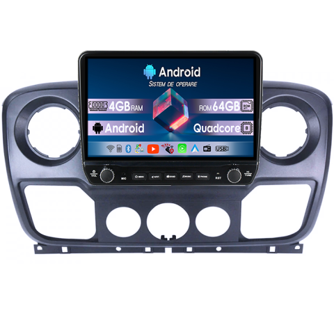 NV400 2010-2020 - Navigatie dedicata Nissan NV400 2010-2020 Tesla cu butoane rotative model 2024, 4GB RAM 64GB ROM, Procesor Quadcore, Android 14, Display QLED 10", DSP, Carplay&Android Auto