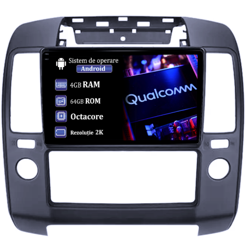Pathfinder R51 (2004-2012) - Navigatie dedicata Nissan Pathfinder 2004-2012, 4GB RAM 64GB ROM, Procesor Qualcomm Octacore, Android 14, Rezolutie 2K, Display QLED 9", DSP, Carplay&Android Auto, SIM 4G