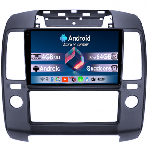 Pathfinder R51 (2004-2012) - Navigatie dedicata Nissan Pathfinder 2004-2012, 4GB RAM 64GB ROM, Quad Core, Display 9" QLED 1K, Carplay, Android 14, Bluetooth, Magazin Play, Suport Camere AHD