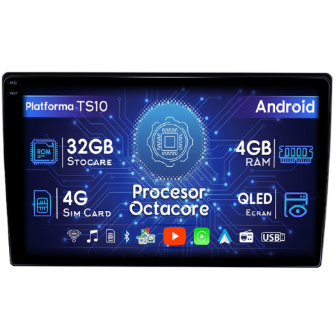 Pathfinder R50 1995-2005 - Navigatie dedicata Nissan Pathfinder R50 1995-2005, 4GB RAM 32GB ROM, Octacore, Android 14, Display QLED 1K 9", DSP, Carplay&Android Auto, SIM 4G, Bluetooth, Ventilator Activ