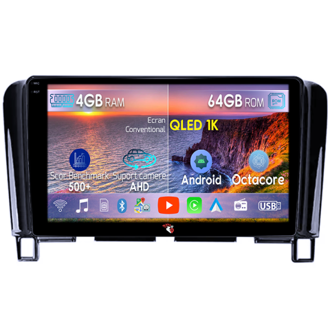 Serena 4 2010-2016 - Navigatie dedicata Nissan Serena 4 2010-2016, 4GB RAM 64GB ROM, Octacore, Android 14, Display QLED  9", Carplay&Android Auto, SIM 4G, Ventilator Activ