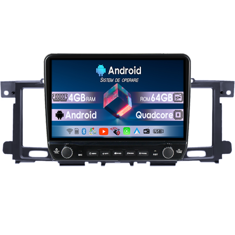 Patrol 2010 - 2020 - Navigatie dedicata Nissan Patrol 2010 - 2020 Tesla cu butoane rotative model 2024, 4GB RAM 64GB ROM, Procesor Quadcore, Android 14, Display QLED 10", DSP, Carplay&Android Auto