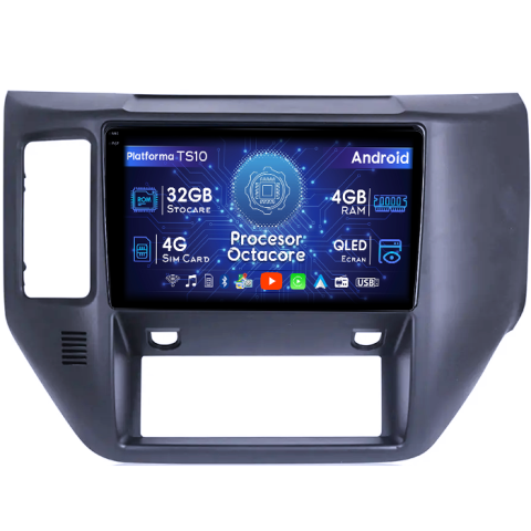 Patrol 2004-2021 - Navigatie dedicata Nissan Patrol 2007-2015, 4GB RAM 32GB ROM, Octacore, Android 14, Display QLED 1K 9", DSP, Carplay&Android Auto, SIM 4G, Bluetooth, Ventilator Activ