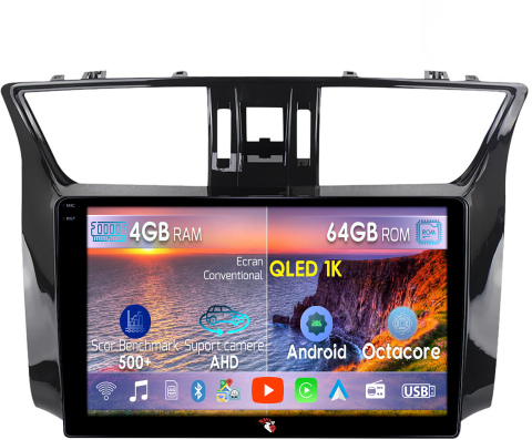 Sylphy 2003-2012 - Navigatie dedicata Nissan Sylphy 2003-2012, 4GB RAM 64GB ROM, Octacore, Android 14, Display QLED 9", DSP, Carplay&Android Auto, SIM 4G, Ventilator Activ