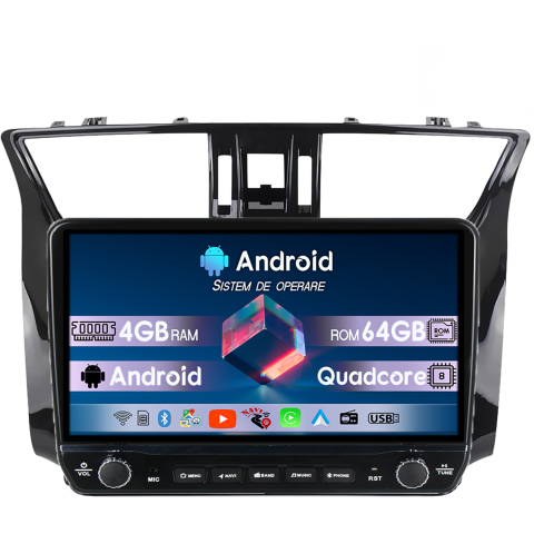 Sylphy 2003-2012 - Navigatie dedicata Nissan Sylphy 2003-2012 Tesla Cu Butoane Rotative Model 2024, 4GB RAM 64GB ROM, Procesor Quadcore, Android 14, Display QLED 10", DSP, Carplay&AndroidAuto