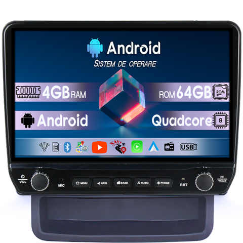 Navigatii Dedicate - Navigatie dedicata Nissan Primastar 2001-2014 Tesla cu butoane rotative model 2024, 4GB RAM 64GB ROM, Procesor Quadcore, Android 14, Display QLED 10", DSP, Carplay&Android Auto