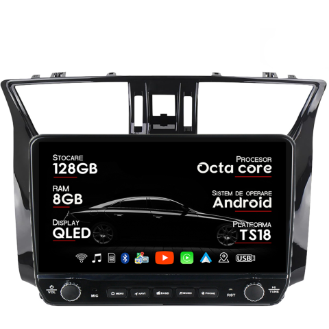 Navigatii Dedicate - Navigatie dedicata Nissan Sylphy 2003-2012 Tesla Cu Butoane Rotative Model 2024, ANDROID 13, 10 inch , 8+128GB, Internet, Aplicatii, Waze, GPS