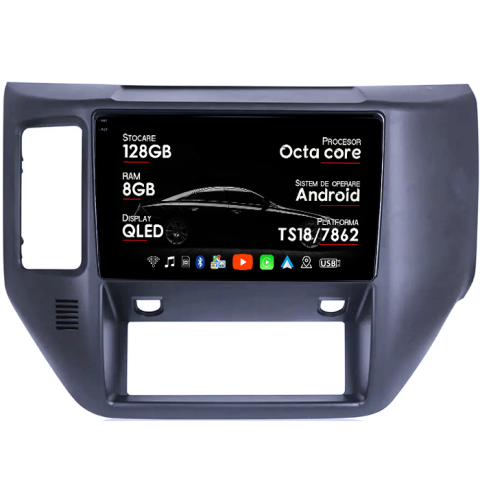 Patrol 2004-2021 - Navigatie dedicata Nissan Patrol 2011-2015, 8GB RAM 128GB ROM, Octacore, Platforma TS18, Android 13, Display QLED 9”, Suporta camera 360º, DSP, Carplay&Android Auto, SIM 4G, Ventilator Activ