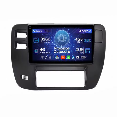 Patrol Y61 1997-2005 - Navigatie dedicata Nissan Patrol Y61 1997-2005, Gri, 4GB RAM 32GB ROM, Octacore, Android 14, Display QLED  9", DSP, Carplay&Android Auto, SIM 4G, Bluetooth, Ventilator Activ