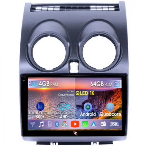 Qashqai 2006-2013 - Navigatie dedicata Nissan Qashqai 2006-2013, 4GB RAM 64GB ROM, Octacore, Android 14, Display QLED 1K 9", Carplay&Android Auto, SIM 4G, Ventilator Activ