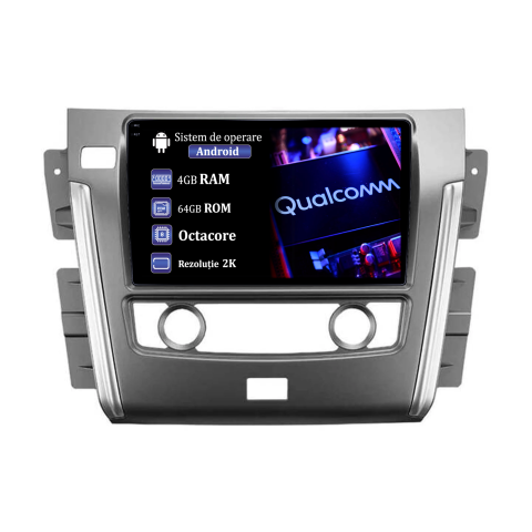 Navigatii Dedicate - Navigatie dedicata Nissan Patrol 2010- 2020, 4GB RAM 64GB ROM, Procesor Qualcomm Octacore, Android 14, Rezolutie 2K, Display QLED 9", DSP, Carplay&Android Auto, SIM