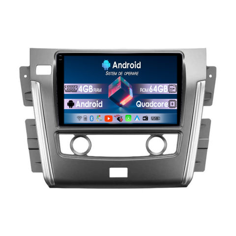 Nissan - Navigatie dedicata Nissan Patrol 2010- 2020, 4GB RAM 64GB ROM, Quadcore, Android 14, Display QLED  9", DSP, Carplay&Android Auto, Suport camere AHD