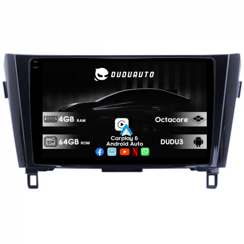 X-Trail T32 (2014-) - Navigatie dedicata Nissan X-Trail, Qashqai 2013-2018, DUDU3, 4GB RAM 64GB ROM, Octacore, Platforma 8581, Android, Display QLED 9", DSP, Carplay&AndroidAuto