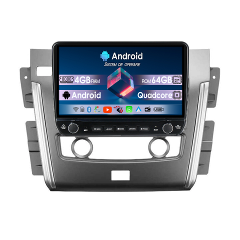 Patrol 2010 - 2020 - Navigatie dedicata Nissan Patrol 2010- 2020 Tesla Cu Butoane Rotative Model 2024, 4GB RAM 64GB ROM, Procesor Quadcore, Android 14, Display QLED 10", DSP, Carplay&AndroidAuto