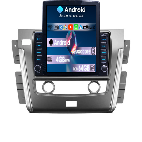 Patrol 2010 - 2020 - Navigatie dedicata Nissan Patrol 2010- 2020 Tesla Style, 4GB RAM 64GB ROM, Procesor Quadcore, Android 14, Display QLED 9.7", DSP, Carplay&Android Auto