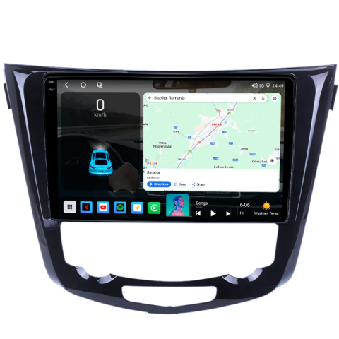 Navigatie dedicata Nissan Qashqai X-trail 2013, 4GB RAM 64GB ROM, Procesor Qualcomm Octacore, Android 14, Rezolutie 2K, Display QLED 9", DSP, Carplay&Android Auto, SIM 4G [2]