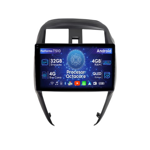 Sunny 2016-2019 - Navigatie dedicata Nissan Sunny 2016-2019, 4GB RAM 32GB ROM, Octacore, Android 14, Display QLED  9", DSP, Carplay&Android Auto, SIM 4G, Bluetooth, Ventilator Activ