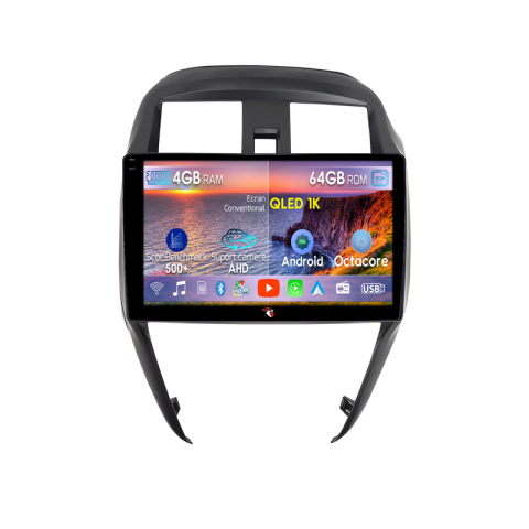 Sunny 2016-2019 - Navigatie dedicata Nissan Sunny 2016-2019, 4GB RAM 64GB ROM, Octacore, Android 14, Display QLED 9", DSP, Carplay&Android Auto, SIM 4G, Ventilator Activ