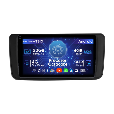 Leaf 2017-2024 - Navigatie dedicata Nissan Leaf 2017-2024, 4GB RAM 32GB ROM, Octacore, Android 14, Display QLED  9", DSP, Carplay&Android Auto, SIM 4G, Bluetooth, Ventilator Activ