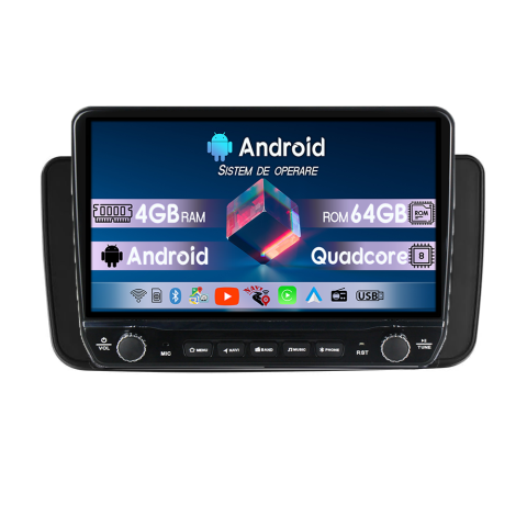 Leaf 2017-2024 - Navigatie dedicata Nissan Leaf 2017-2024 Tesla Cu Butoane Rotative Model 2024, 4GB RAM 64GB ROM, Procesor Quadcore, Android 14, Display QLED 10", DSP, Carplay&AndroidAuto