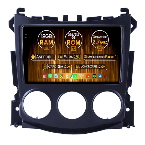 370Z 2008-2011 - Navigatie dedicata Nissan 370Z 2008-2011, 12GB RAM 256GB ROM, Android 14, Rezolutie 2K, Display QLED, 9", DSP, Carplay, Android Auto, Internet, Youtube, Waze, Wi Fi, USB