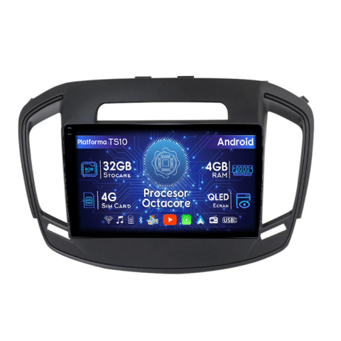 Opel - Navigatie dedicata Opel Insignia 2014-2017, 4GB RAM 32GB ROM, Octacore, Android 14, Display QLED  9", DSP, Carplay&Android Auto, SIM 4G, Bluetooth, Ventilator Activ