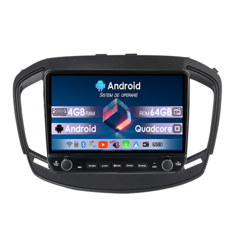 Insignia (2014-2017) - Navigatie dedicata Opel Insignia 2014-2017 Tesla Cu Butoane Rotative Model 2024, 4GB RAM 64GB ROM, Procesor Quadcore, Android 14, Display QLED 10", DSP, Carplay&AndroidAuto