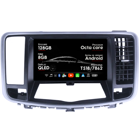 Nissan Teana 2008-2013 - Navigatie dedicata Nissan Teana 2008-2018, 8GB RAM 128GB ROM, Octacore, Platforma TS18, Android 13, Display QLED 9”, Suporta camera 360º, DSP, Carplay&Android Auto, SIM 4G, Ventilator Activ