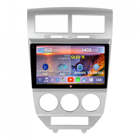 Dodge Caliber 2007-2014 - Navigatie dedicata Dodge Caliber 2007-2014, 4GB RAM 64GB ROM, Octacore, Android 14, Display QLED 9", DSP, Carplay&Android Auto, SIM 4G, Ventilator Activ