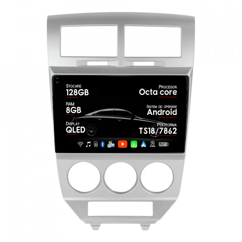 Dodge Caliber 2007-2014 - Navigatie dedicata Dodge Caliber 2007-2014, 8GB RAM 128GB ROM, Octacore, Platforma TS18, Android 14, Display QLED 9", Suporta camera 360", DSP, Carplay&AndroidAuto