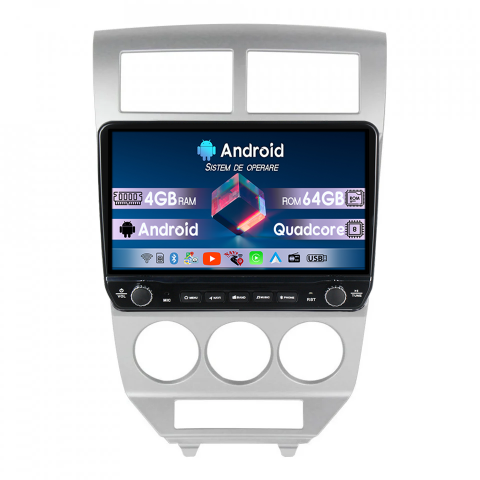 Dodge Caliber 2007-2014 - Navigatie dedicata Dodge Caliber 2007-2014 Tesla Cu Butoane Rotative Model 2024, 4GB RAM 64GB ROM, Procesor Quadcore, Android 14, Display QLED 10", DSP, Carplay&AndroidAuto