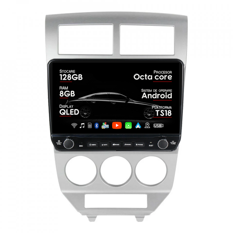 Dodge Caliber 2007-2014 - Navigatie dedicata Dodge Caliber 2007-2014 Tesla Cu Butoane Rotative Model 2024, ANDROID 13, 10 inch , 8+128GB, Internet, Aplicatii, Waze, GPS