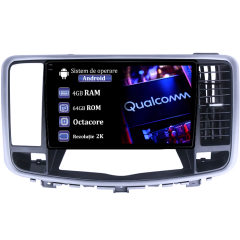Navigatii Dedicate - Navigatie dedicata Nissan Teana 2013-2018, 4GB RAM 64GB ROM, Procesor Qualcomm Octacore, Android 14, Rezolutie 2K, Display QLED 9", DSP, Carplay&Android Auto, SIM 4G