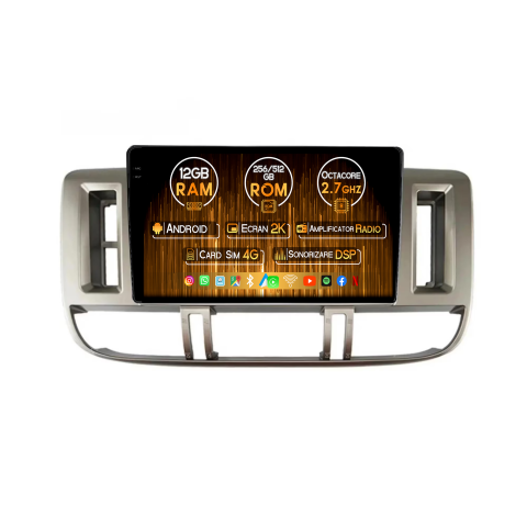 Nissan - Navigatie dedicata Nissan X-Trail 2001-2006, 12GB RAM 256GB ROM, Android 14, Rezolutie 2K, Display QLED, 9", DSP, Carplay, Android Auto, Internet, Youtube, Waze, Wi Fi, USB