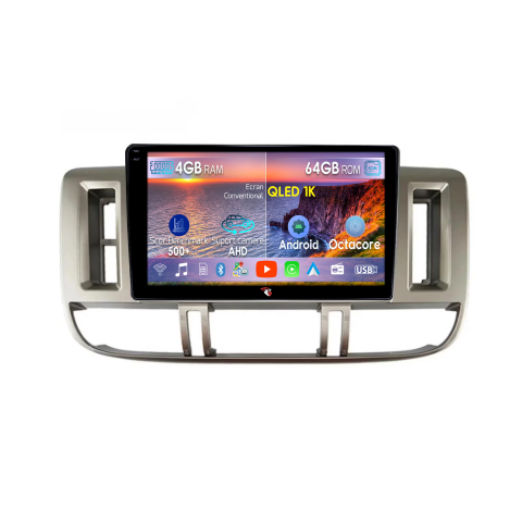 X-Trail 2000-2007 - Navigatie dedicata Nissan X-Trail 2001-2006, 4GB RAM 64GB ROM, Octacore, Android 14, Display QLED 9", DSP, Carplay&Android Auto, SIM 4G, Ventilator Activ