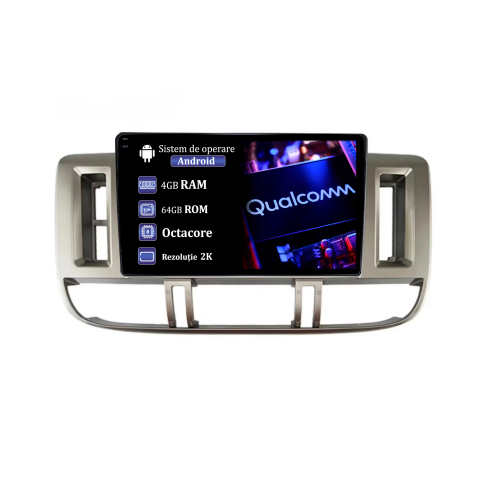 X-Trail 2000-2007 - Navigatie dedicata Nissan X-Trail 2001-2006, 4GB RAM 64GB ROM, Procesor Qualcomm Octacore, Android 14, Rezolutie 2K, Display QLED 9", DSP, Carplay&Android Auto, SIM