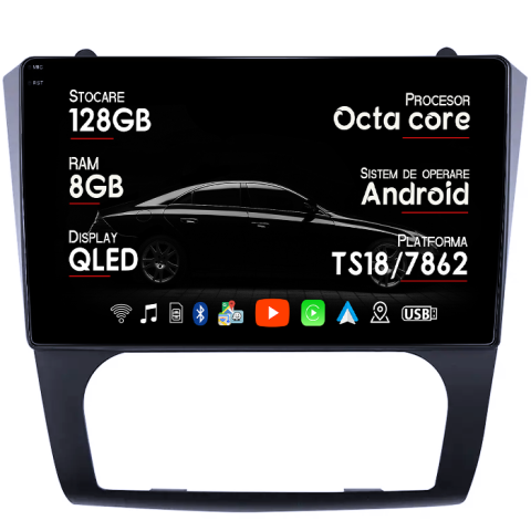 Teana Altima 2008-2012 - Navigatie dedicata Nissan Teana Altima 2008-2012, 8GB RAM 128GB ROM, Octacore, Platforma TS18, Android 13, Display QLED 9”, Suporta camera 360º, DSP, Carplay&Android Auto, SIM 4G, Ventilator Activ