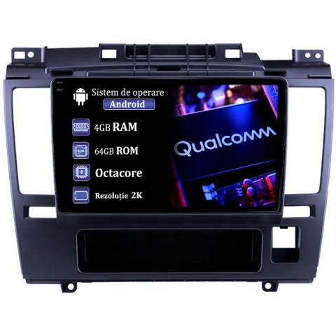 Navigatii Dedicate - Navigatie dedicata Nissan Tiida 2005-2010, 4GB RAM 64GB ROM, Procesor Qualcomm Octacore, Android 14, Rezolutie 2K, Display QLED 9", DSP, Carplay&Android Auto, SIM 4G