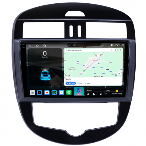 Navigatie dedicata Nissan Tiida 2011-2015, 4GB RAM 64GB ROM, Octacore, Android 14, Display QLED 1K 10", Carplay&Android Auto, SIM 4G, Ventilator Activ [1]