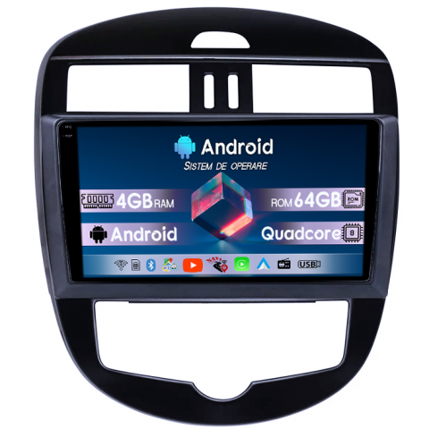 Tiida 2011-2015 - Navigatie dedicata Nissan Tiida 2011-2015, 4GB RAM 64GB ROM, Quad Core, Display 10.25" QLED 1K, Carplay, Android 14, Bluetooth, Magazin Play, Suport Camere AHD