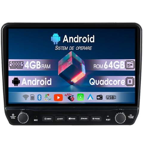 Navigatii Dedicate - Navigatie dedicata Nissan X-Trail 2000-2007 Tesla cu butoane rotative model 2024, 4GB RAM 64GB ROM, Procesor Quadcore, Android 14, Display QLED 10", DSP, Carplay&Android Auto