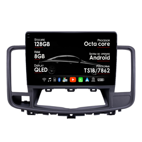 Teana 2 2009-2013 - Navigatie dedicata Nissan Teana 2009-2013, 8GB RAM 128GB ROM, Octacore, Platforma TS18, Android 14, Display QLED 9", Suporta camera 360", DSP, Carplay&AndroidAuto