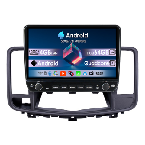 Teana 2 2009-2013 - Navigatie dedicata Nissan Teana 2009-2013 Tesla Cu Butoane Rotative Model 2024, 4GB RAM 64GB ROM, Procesor Quadcore, Android 14, Display QLED 10", DSP, Carplay&AndroidAuto